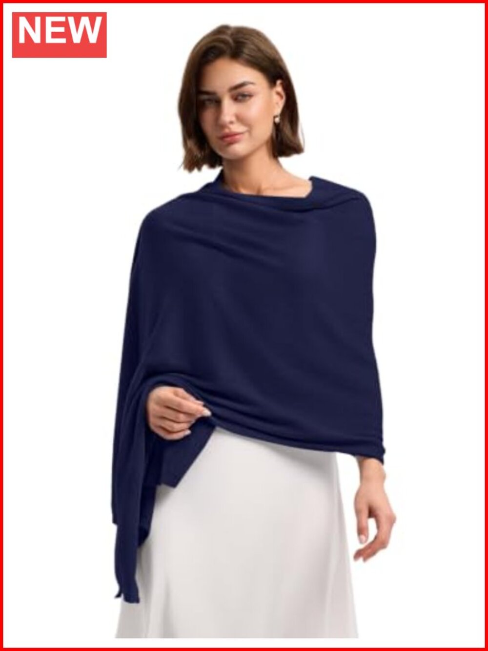 Wool Blend Pashmina Wrap XL Shawl for Evening Dresses Travel